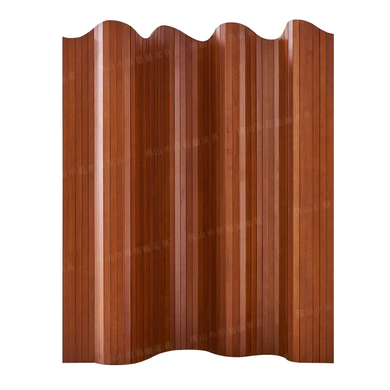 Solid wood living room partition screen new Chinese folding mobile model