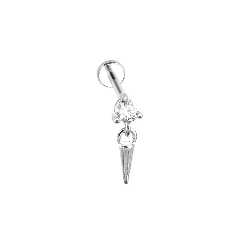 Titanium Heart Moon Star Drop Threadless Piercing Earring