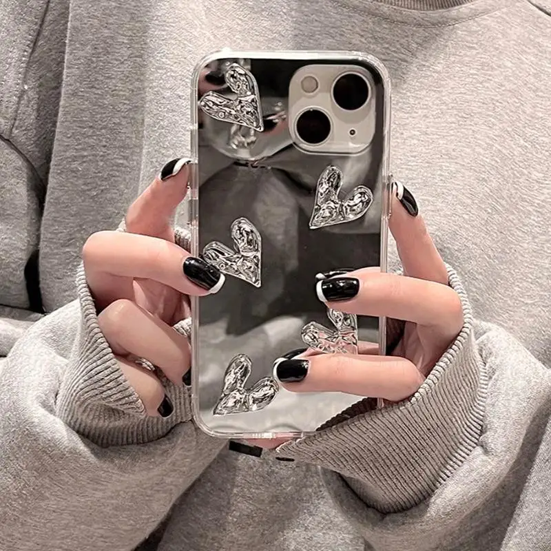 Silikonowe etui Mirror 3D Love Heart do Huawei P30 P20 Lite P40 P50 P60 Pro Mate 10 P 20 30 50 Back Cover P30lite P20lite P30pro