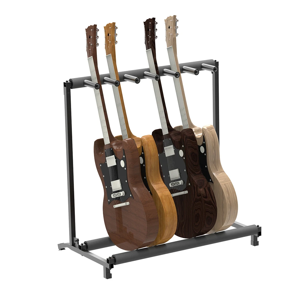 6‑Slot Multi Guitar Display Rack Instrument Holder Stand for Acoustic Electric Bass Home Studio Storage Use