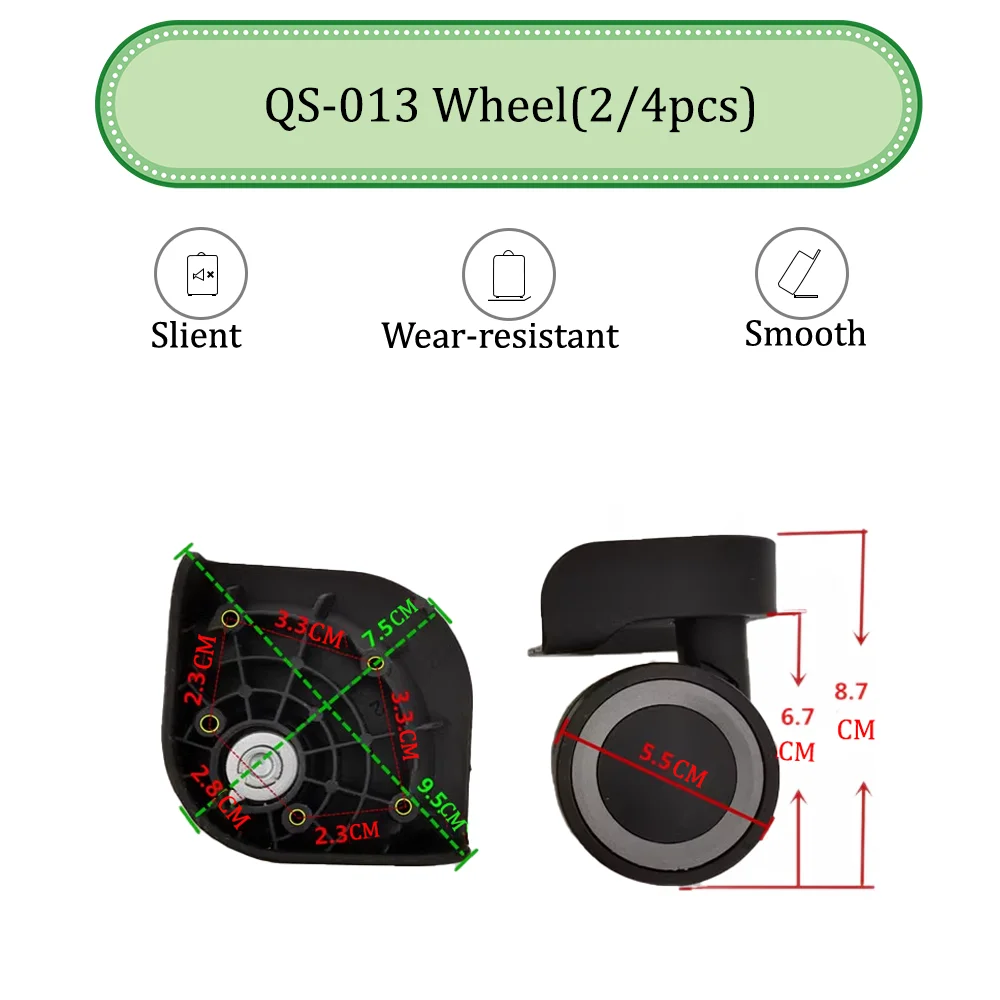 

QS-013 Universal Wheel Replacement Suitcase Convenient Silent Smooth Shock Durable Absorbing Rotating Accessories Caster Wheels