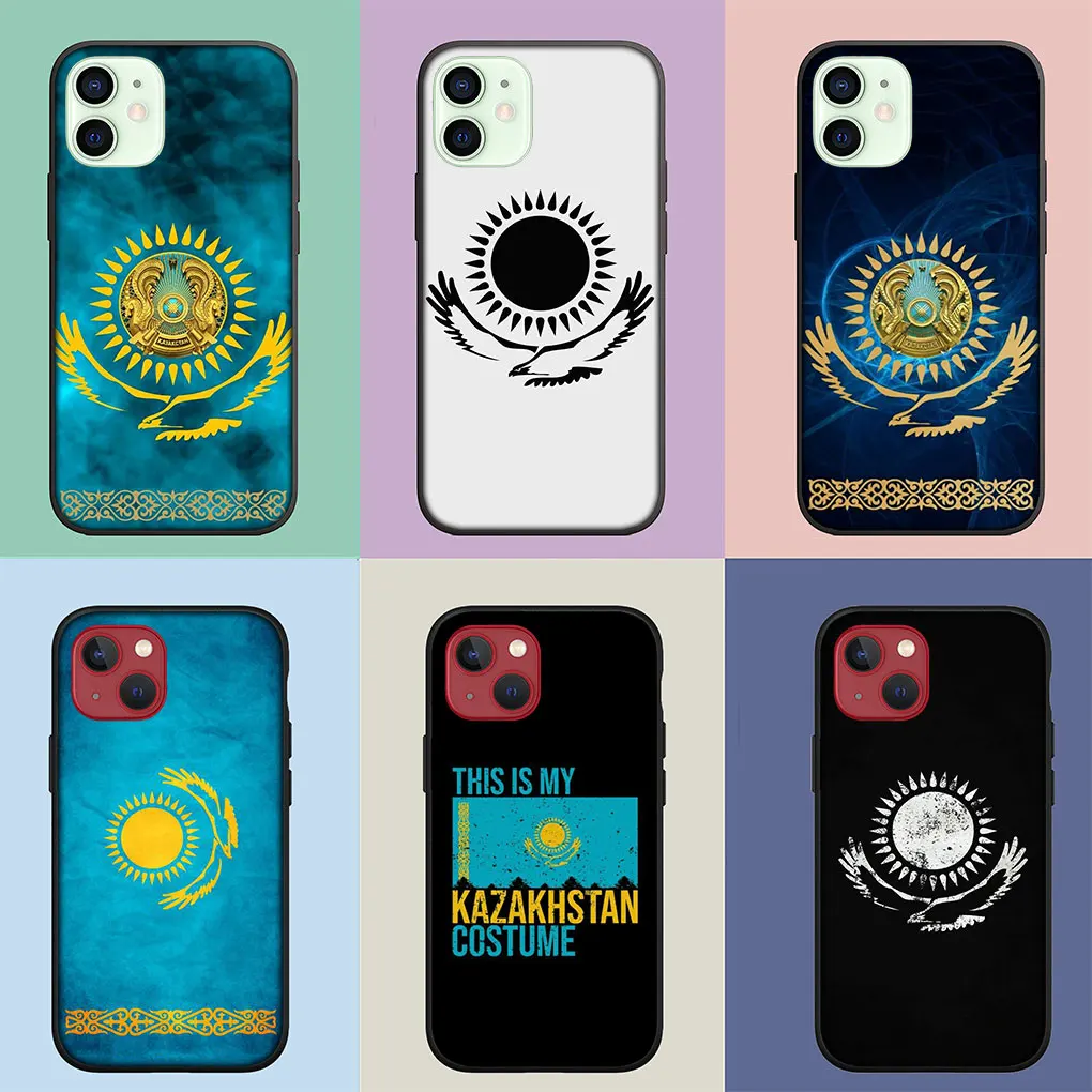 Kazakhstan Flag Soft Cover Casing for iPhone 16 15 14 13 12 Mini Pro XS Max X XR 7 8 Plus + 15+ Phone Case