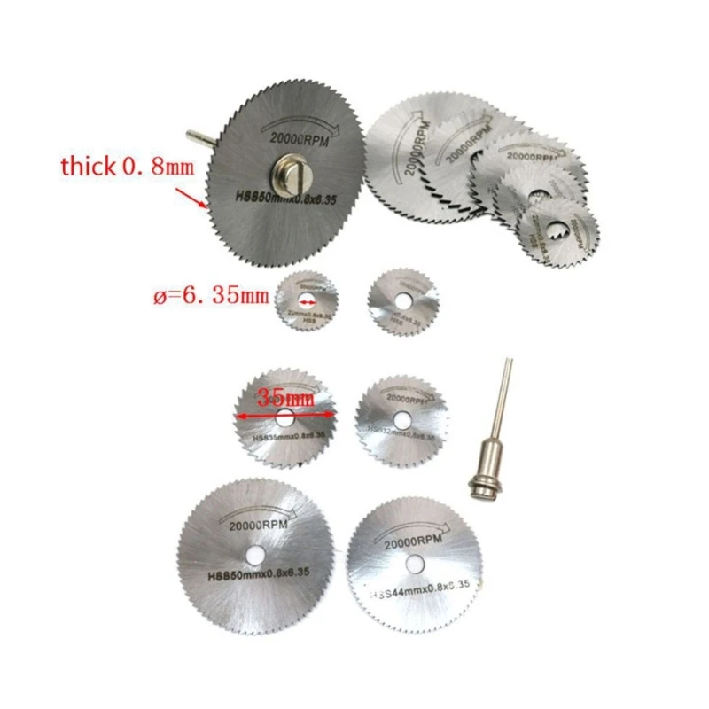 6Pcs HSS Circular Sawblade High Speed Steel Cutting Disc with 2Pcs Extension Rod Dropship