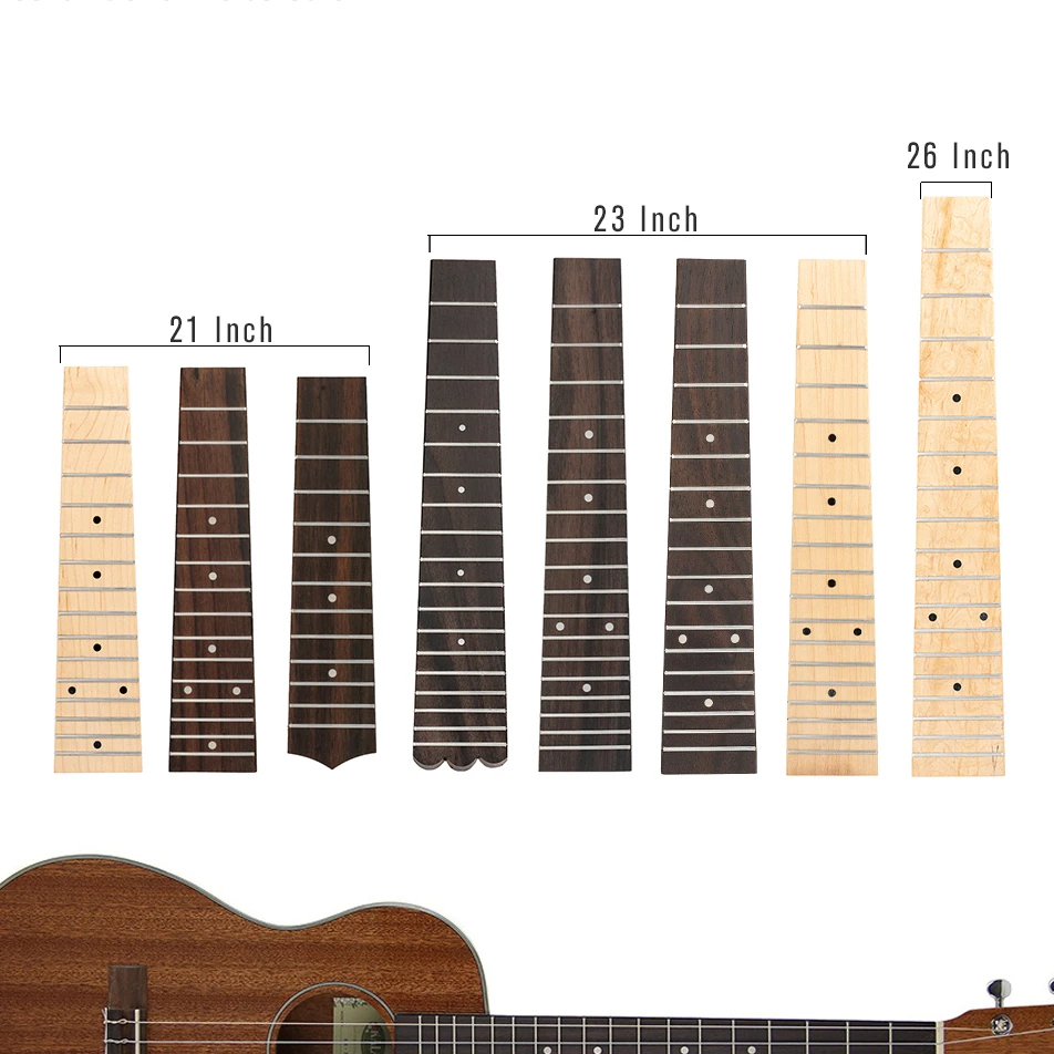 LOOK Ukulele Fretboard 21inch/23inch/26inch Hawaii Guitar Fingerboard Maple/Rosewood Optional Repair Ukulele Parts