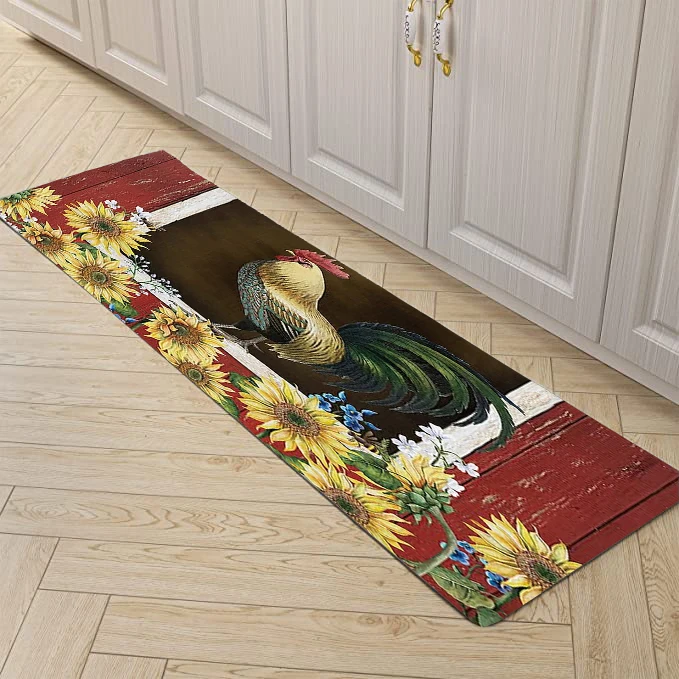 Rooster Print Woondecoratie Tapijt Badkamer Mat Zonnebloem Gang Balkon Antislip Deurmat Woonkamer Decoratie Vloermat