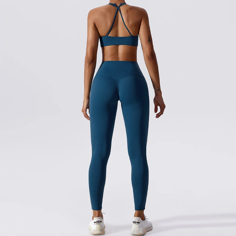 2PCS Yoga Suit Fitness Set Women Gym Set Women Tracksuit Running Workout Female Sportswear Yoga Clothes Sporty Outfit Woman