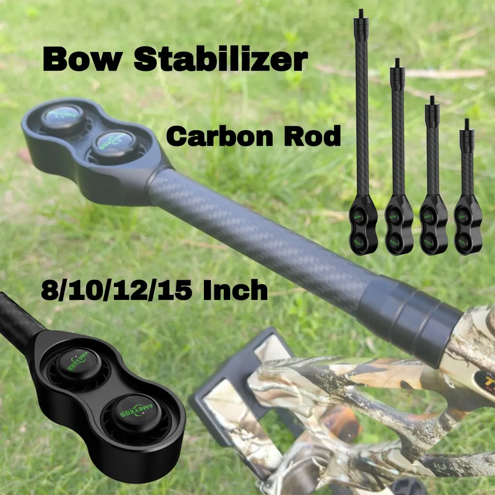 8/10/12/15 Zoll Carbon-Stabilisator für Bogenschießen, Stoßdämpfer für Compound-Bögen, Balance-Stange für Zielschießen, Outdoor-Jagd und Schießsport