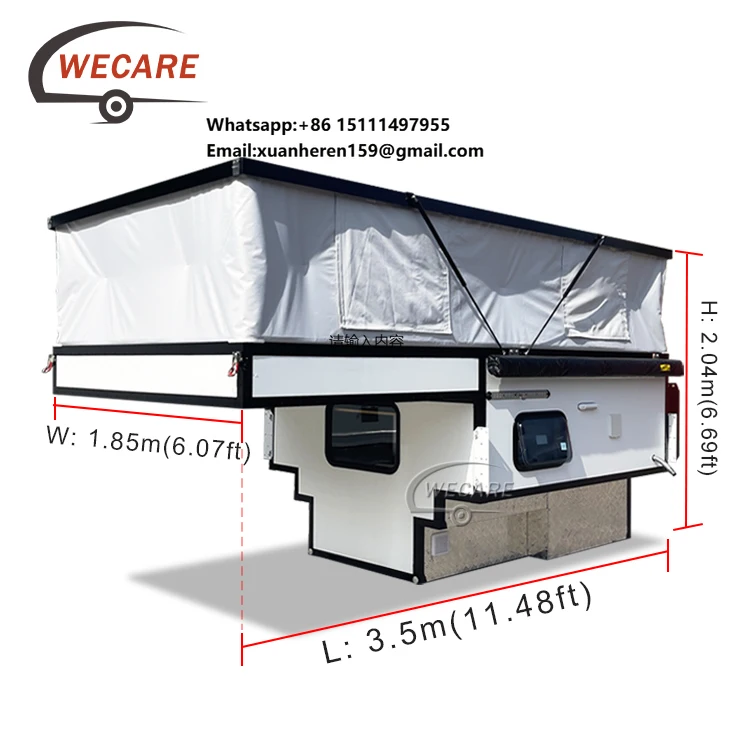 Wecare Mini Pick up Truck Rv Camper Expedition Truck Body for Pickup for Sale