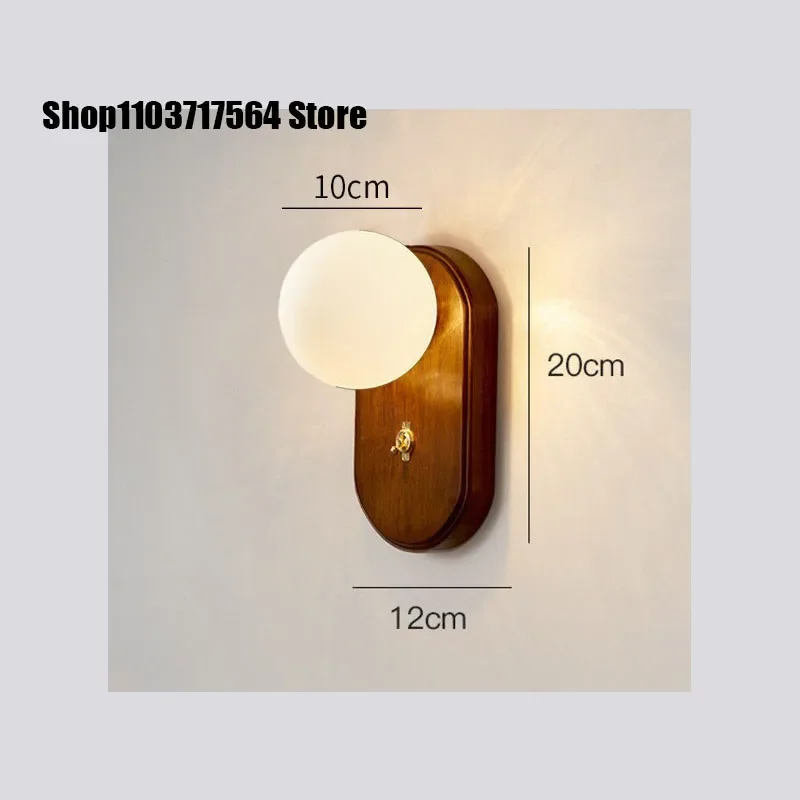 

modern minimalist solid wood Japanese new bedroom wall lamp wabi-Sabi bedside lamp aisle lamp porch lamp wall retro lamps