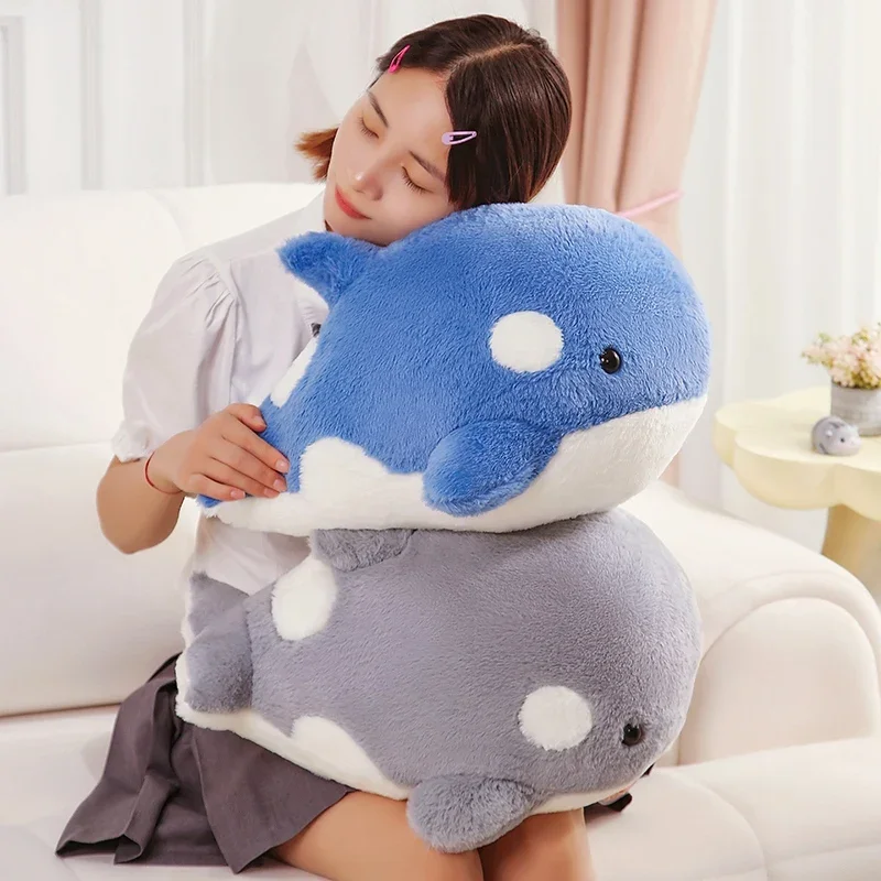 Nice 35/45cm New Blue and Gray Shark Plush Toys Big Killer Whale Doll Orcinus Orca Stuffed Sea Animals Children Birthday Gift