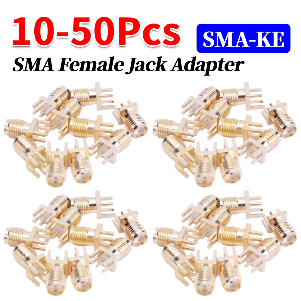 10-50Pcs SMA Female Jack Adapter 50 Ohm SMA Female Base Socket Jack Solder PCB Board Edge Mount Adapter