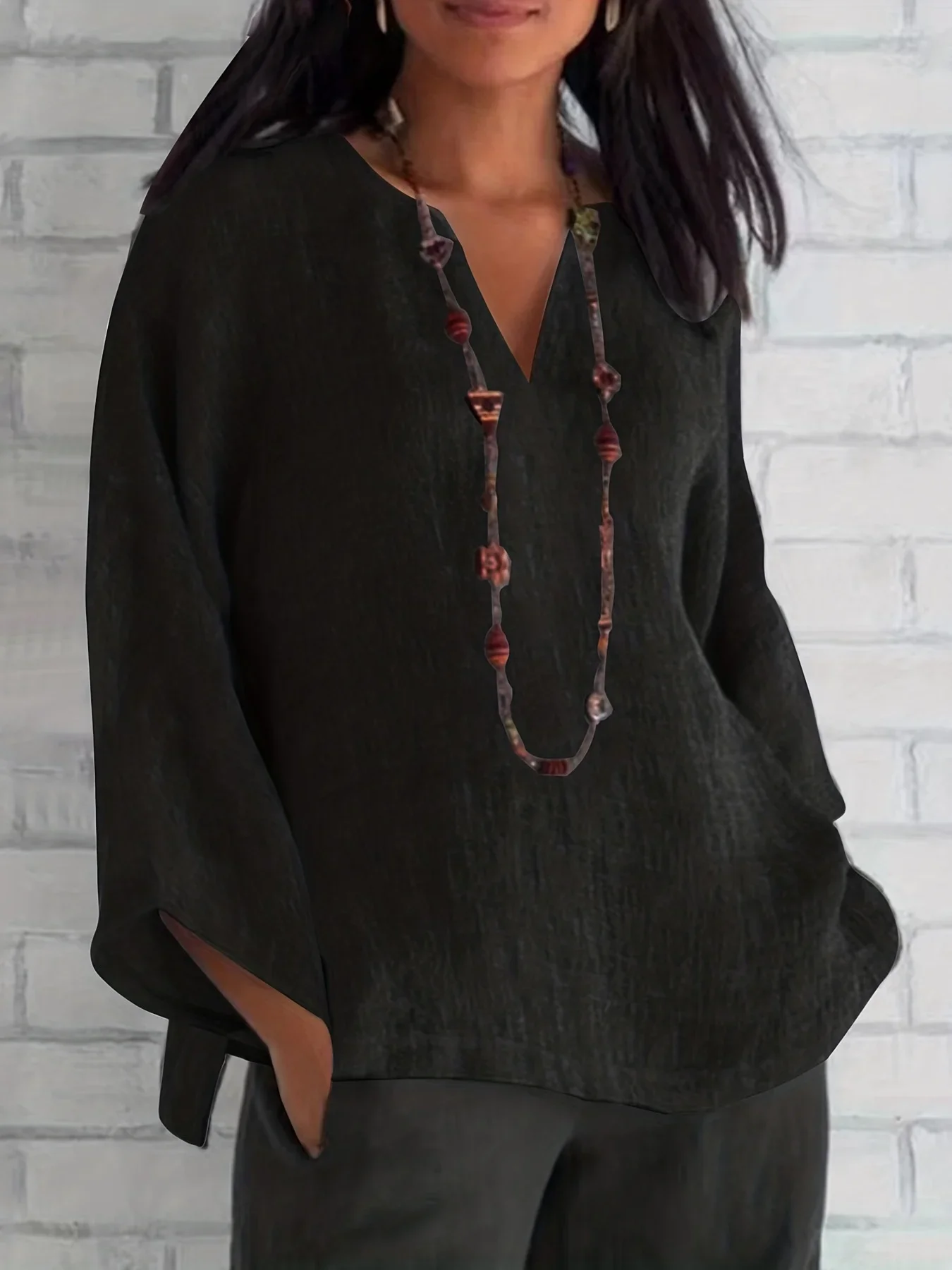 

Plus Size Women's All Season Casual Women's Solid Vintage Long Sleeve T-shirt Slight Stretch Animal Pattern Clothing