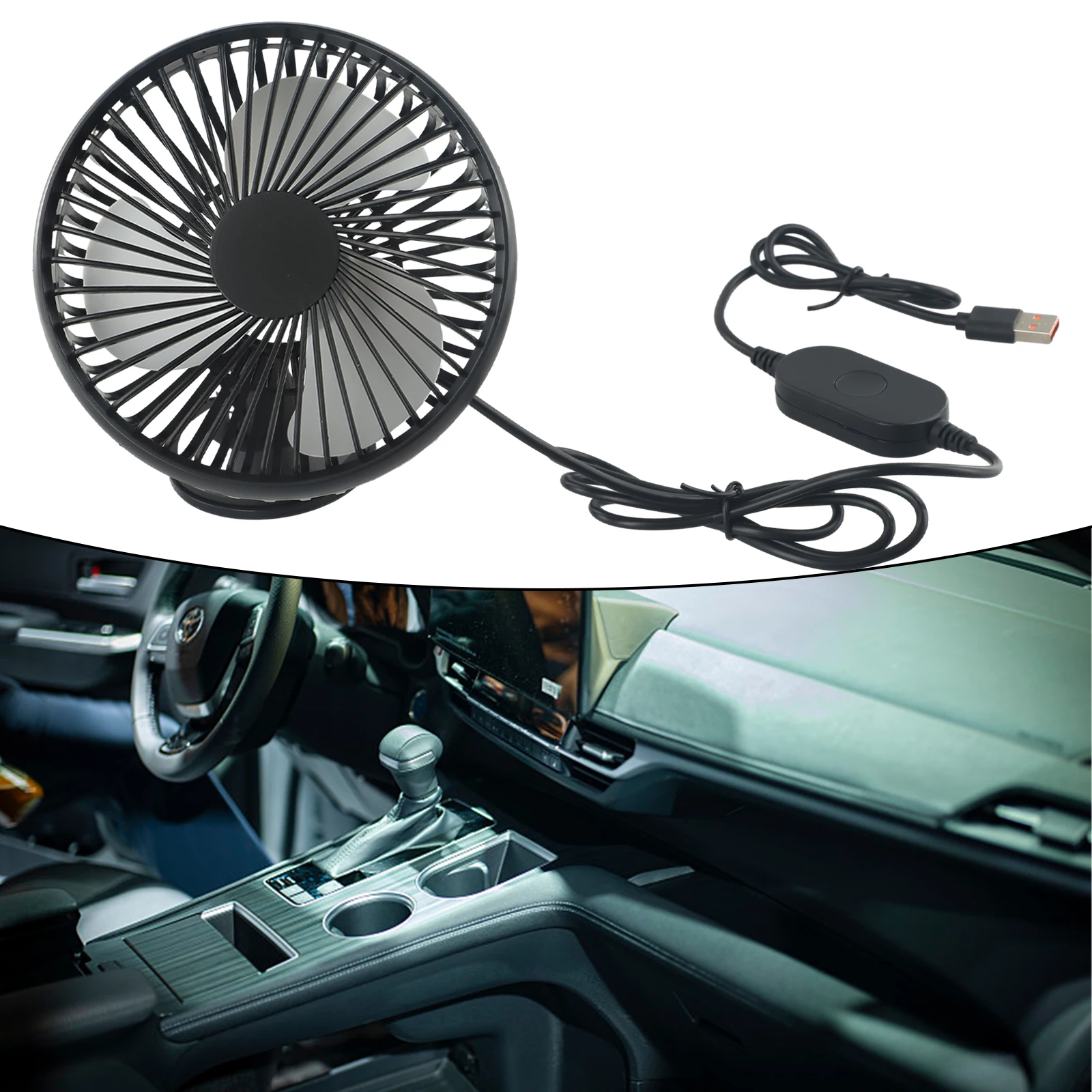 

1PCS USB Suction Cup Single Head Cars Dashboards Cooling Fans Adjustable Home Summer Travel Cooling Systems Car Accessories