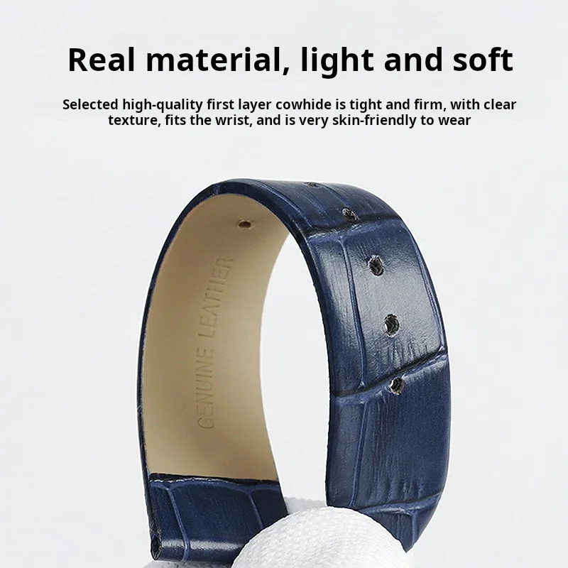 ل ل لونجين سواروفسكي غوتشي تيسو 12 14 16 18 مللي متر النساء أحمر أبيض أزرق أسود جلد طبيعي حزام الساعات رقيقة الأدمة حزام ساعة اليد