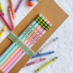 5pcs Eid Mubarak Laser Engraving Pencils Eid Gift for Kids Boys Girls Teen Eid Mubarak Decoration Supplies Islamic Holiday Gift