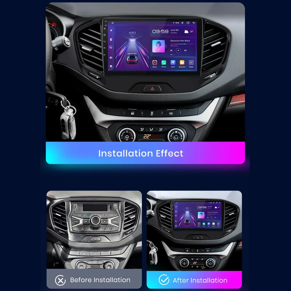 Android Car Radio For LADA Vesta Cross Sport 2015-2022 Auto GPS Navigation Multimidia Video Player Screen Head Unit QLED Screen