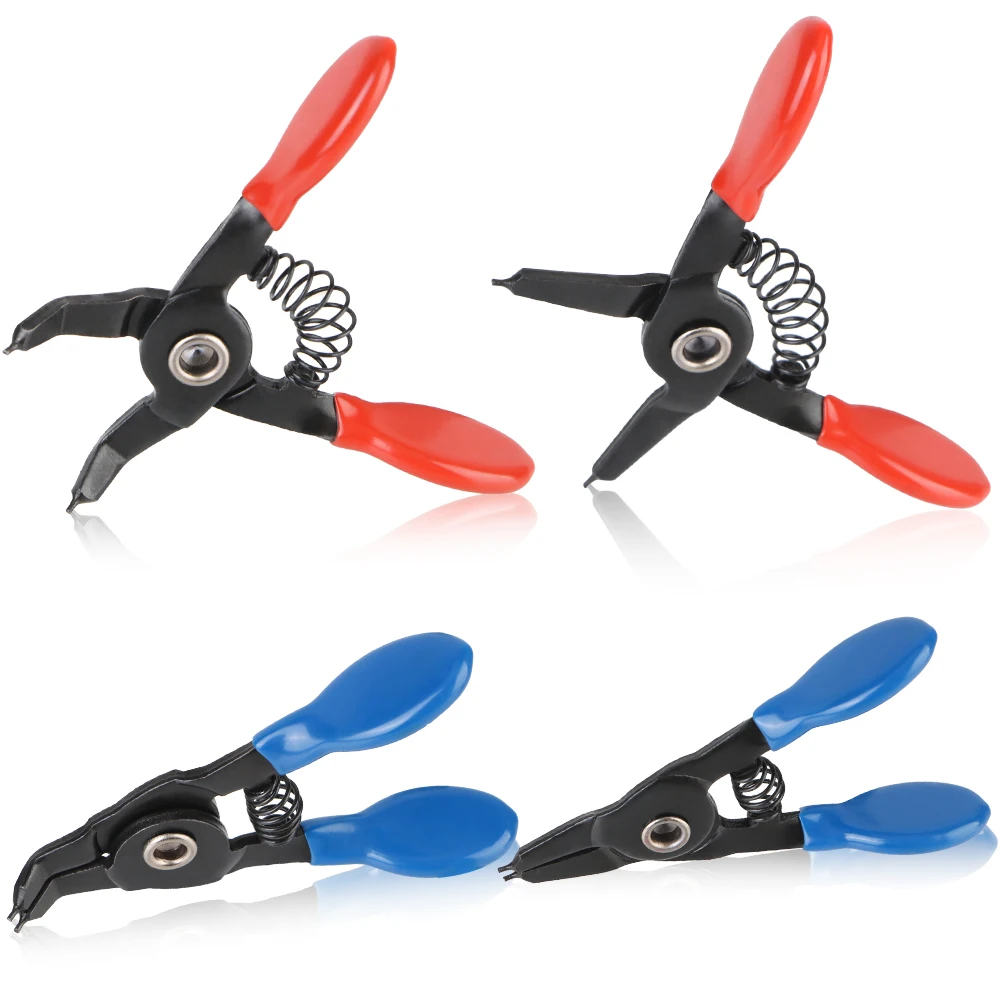 4pcs Mini Circlip Pliers Multifunctional Snap Ring Circlip Repair Engine Tool Pliers Set Ext Int Tool Right Angled Beak Portable