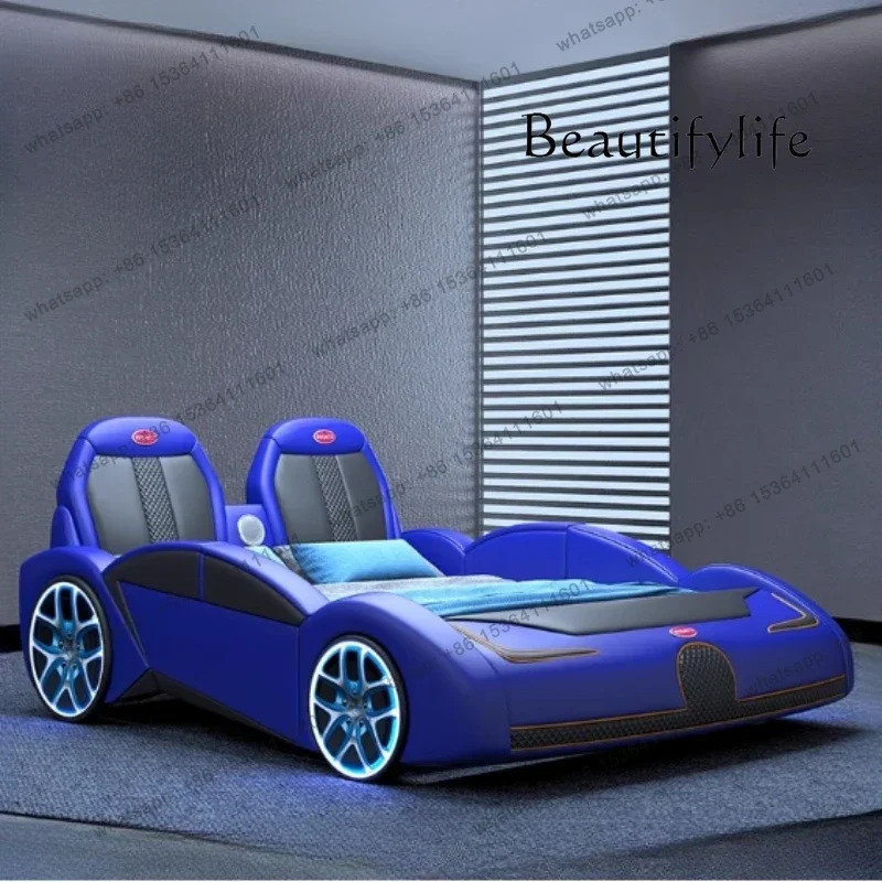 หัวเตียงดีไซน์ทันสมัยเต็มรูปแบบ โครงเตียงแบบรถหรูหรา ขนาดคิงไซส์ เฟอร์นิเจอร์ห้องนอนทันสมัย