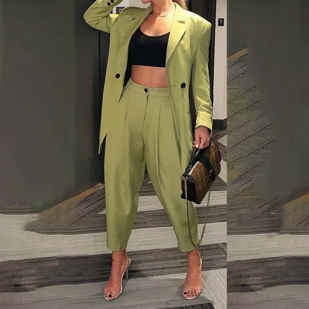 

Fashion Female Suits Formal 2 Pieces Set For Women Party Wedding Tuxedos Daily Office Lady Pants Sets Trajes De Mujer Elegante