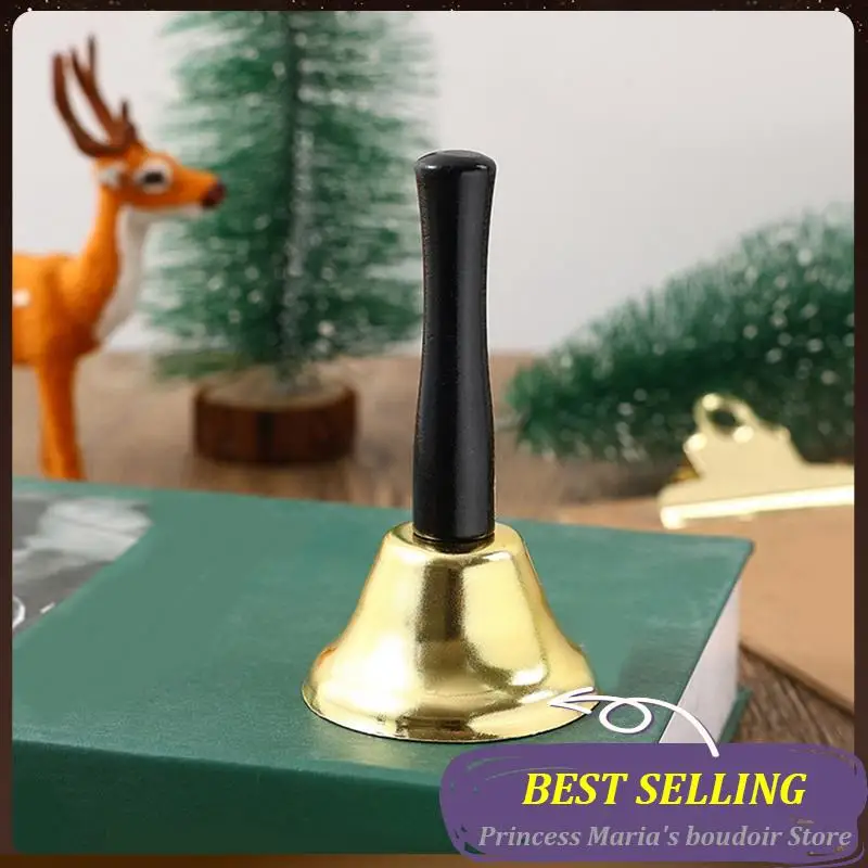 

AB30-Christmas Style Gold Silver Colors Santa-Claus Jingle Bell Hand Bell School Handbell Handle Xmas Gifts Christmas Bells Dura