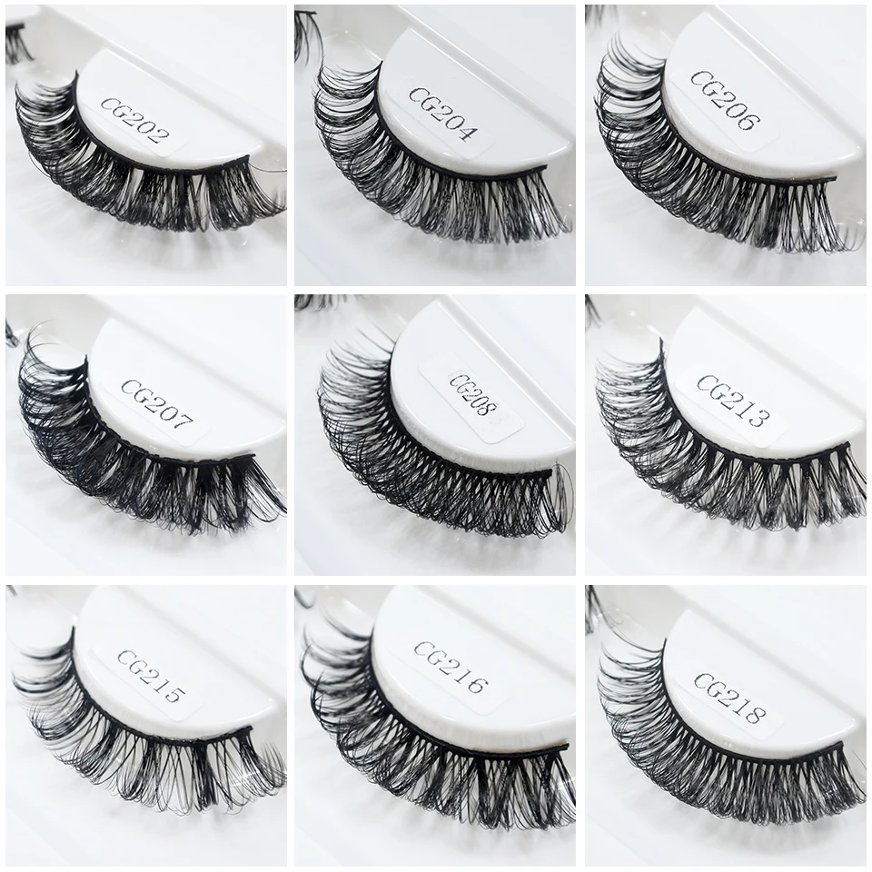 D Curl Russian Strip Lashes New Arrival 10mm-18mm Volume Fluffy Eyelashes Makeup Fake Eyelashes