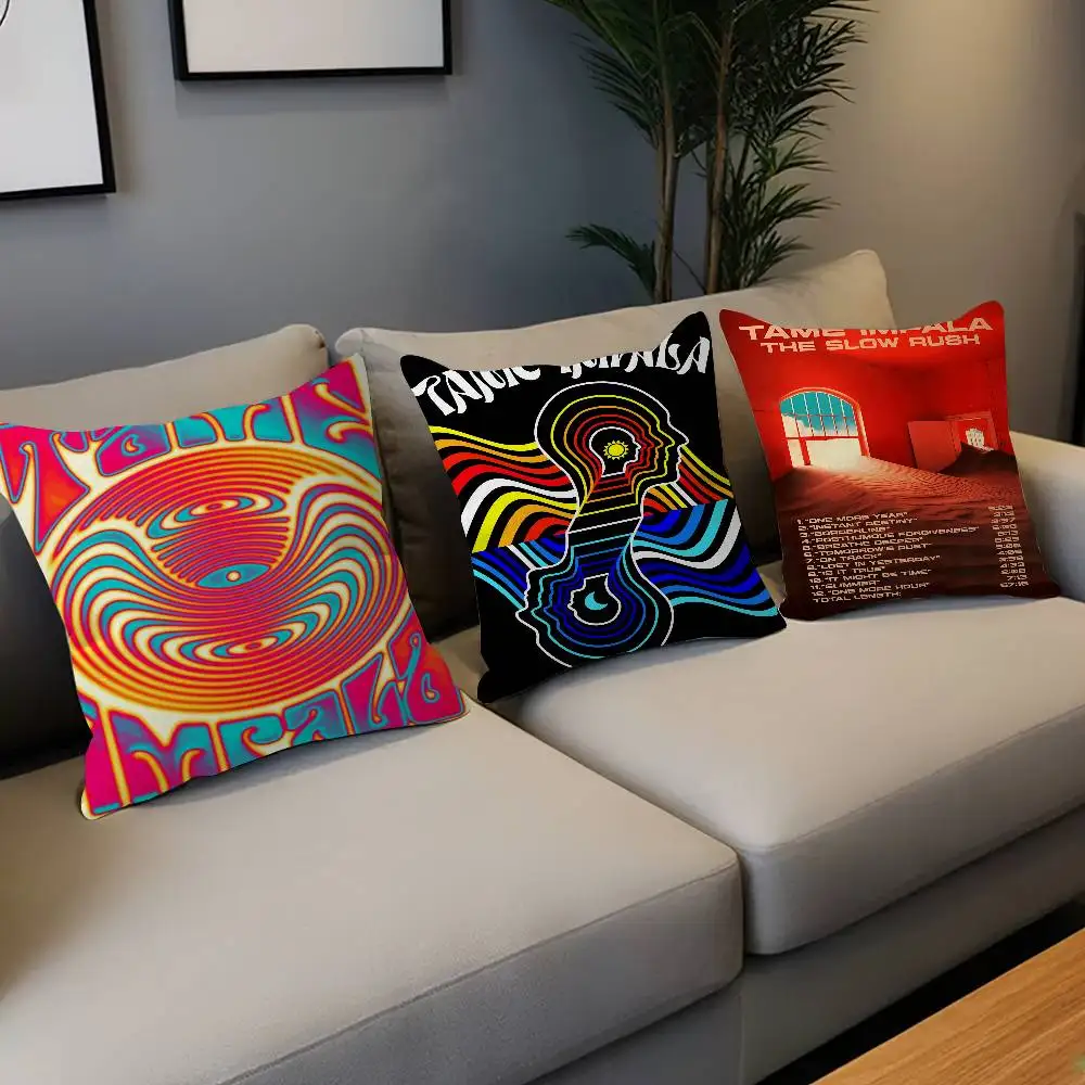 Popular Band Singer Star Tame Impala Pillow Covers Cartoon Sofa Decorative Home Double-sided Printing Short Plush Cushion Cover