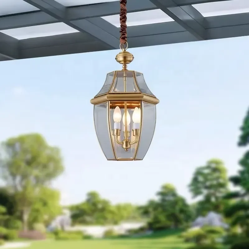 Hot Selling Modern Luxury Creative Round Simple All Copper Outdoor Light Emitting Diode IP65 Waterproof Light Sensor Dimmable