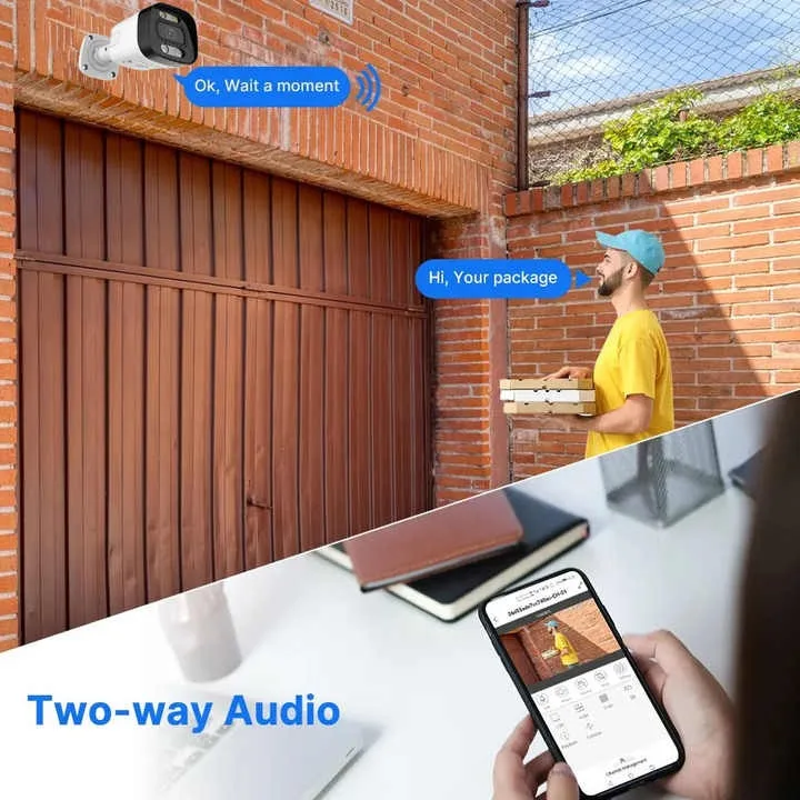 16 قناة 4K CCTV نظام الأمن 8MP كاميرات IP مجموعة اللون للرؤية الليلية IP66 رصاصة كاميرا شبكة مراقبة AI POE NVR كيت مع الصوت #6