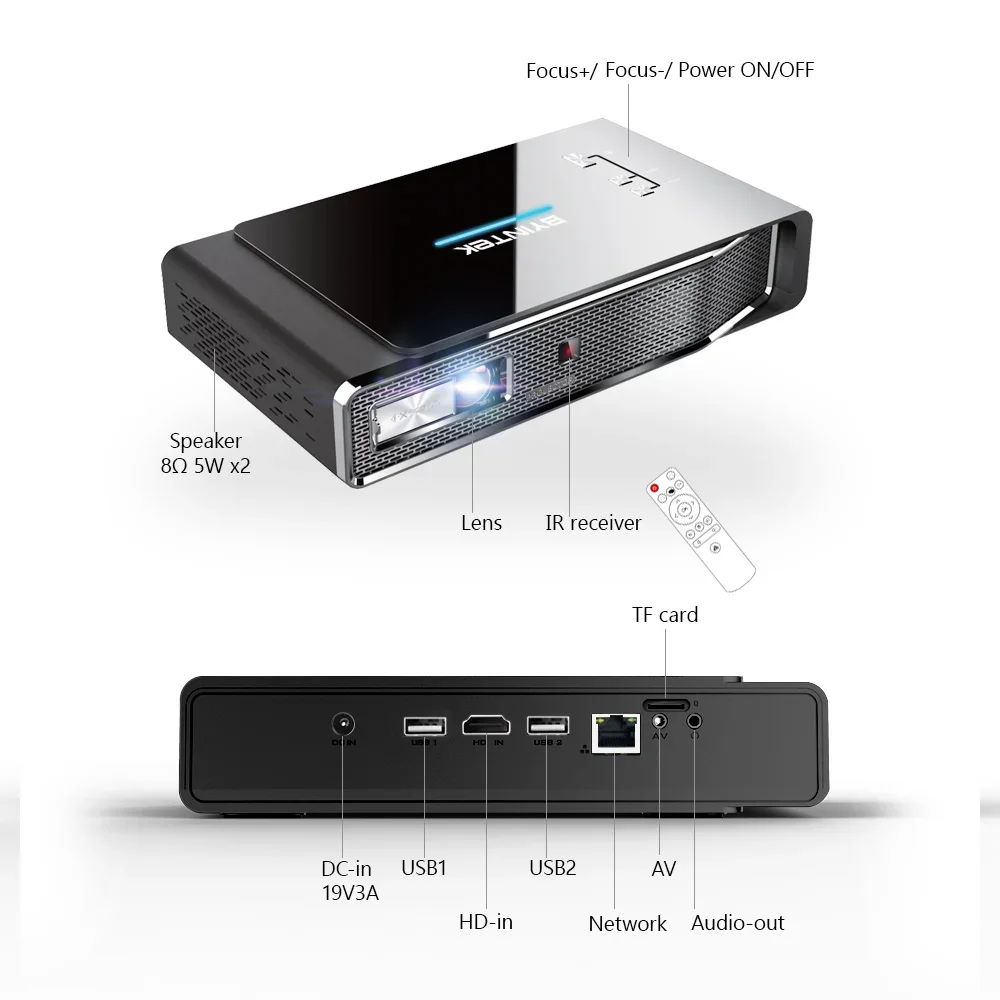 Projetor Portátil BYINTEK para Home Theater, Fábrica R15, Mini Projetor Android Inteligente, Wi-Fi, Mini, HD, DLP, 3D, 4K, Venda Direta