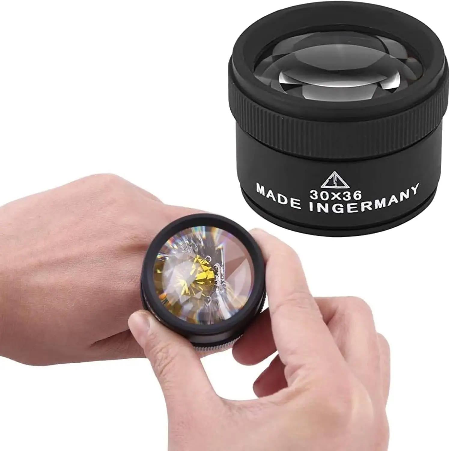 30X Handheld Magnifying Glass K9 Optical Lens Loupe Professional Coin Stamp Jewelry Magnifier High Clarity for Antique