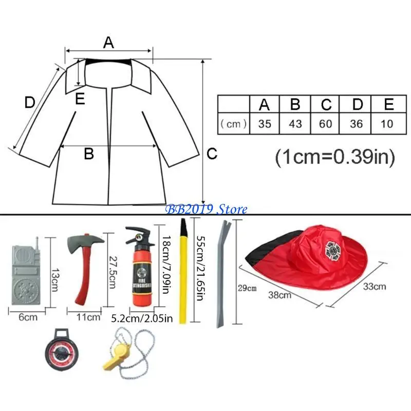 Q0KB Kids Cosplay Costume Career Career Pompone Policemen Finge of Play Halloween Out