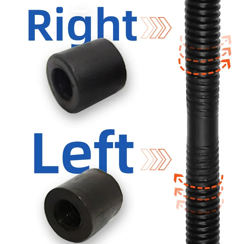 1Pcs 45# Steel T10 T12 T14 T16-T40 Left/right Threaded Screw Shaft