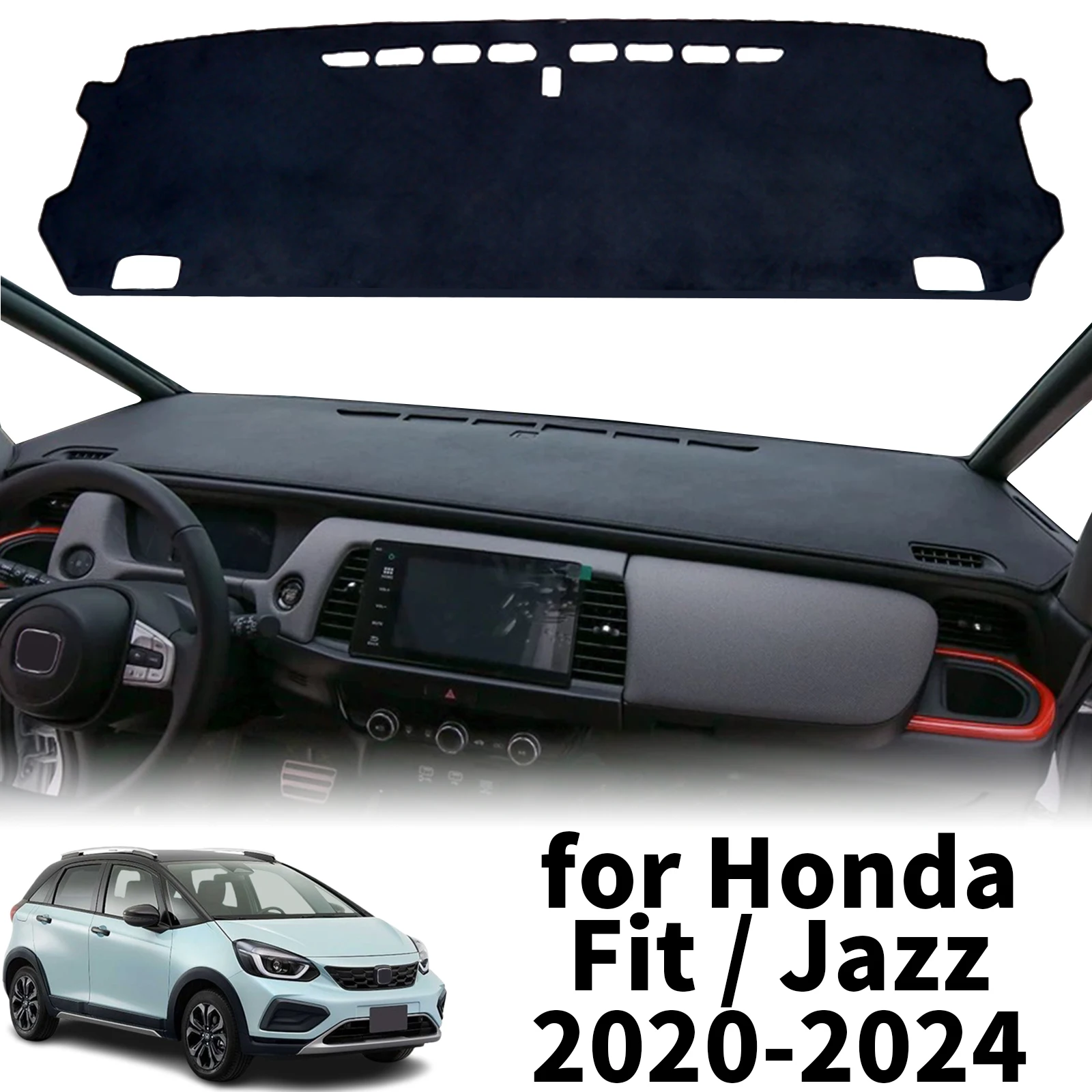 

fit for Honda Fit Jazz 2020 2021 2022 2023 2024 Dashmat Dashboard Cover Pad Protective Carpet DashMat Sunshade Car Accessories