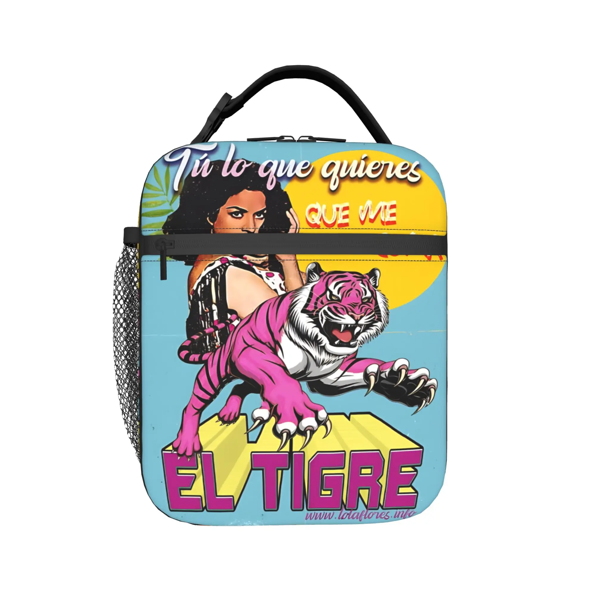 Lola Flores May the Tiger eat me Lunch Bag Travel Lunch Box For Child Cute Designer Tote Food Bags Portable Insulated Cooler Bag