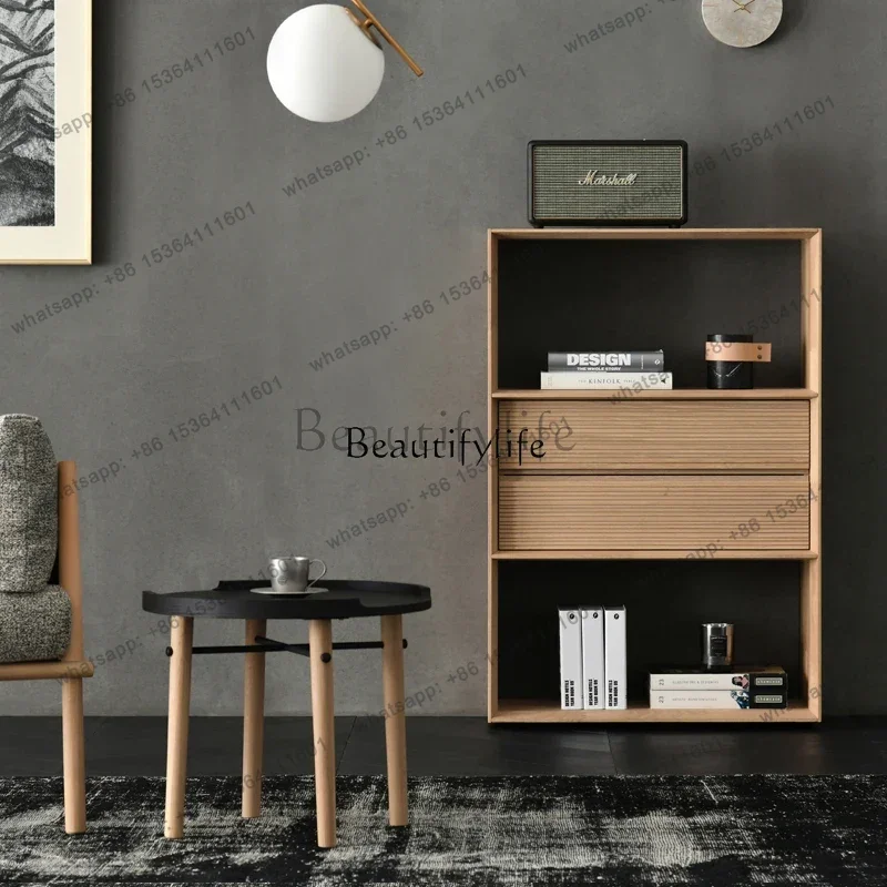 Factory Direct  Nordic Modern Minimalist Solid Wood Storage Rack Combination Sideboard Lacquered Four-Drawer Cabinet