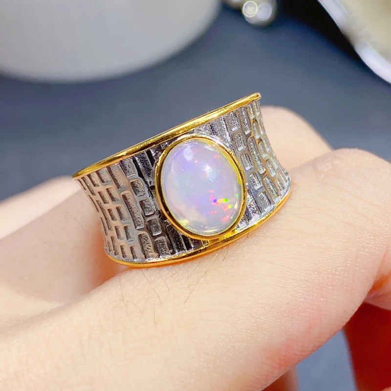 Natural Opal Rings for women silver 925 jewelry luxury gem stones 18k gold plated free shiping items Party Gifts