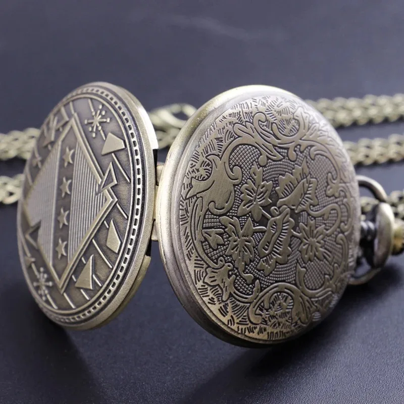 Orologio da tasca al quarzo retrò antico in bronzo per uomo donna Steampunk vendita calda collana di moda classica orologio a catena regali