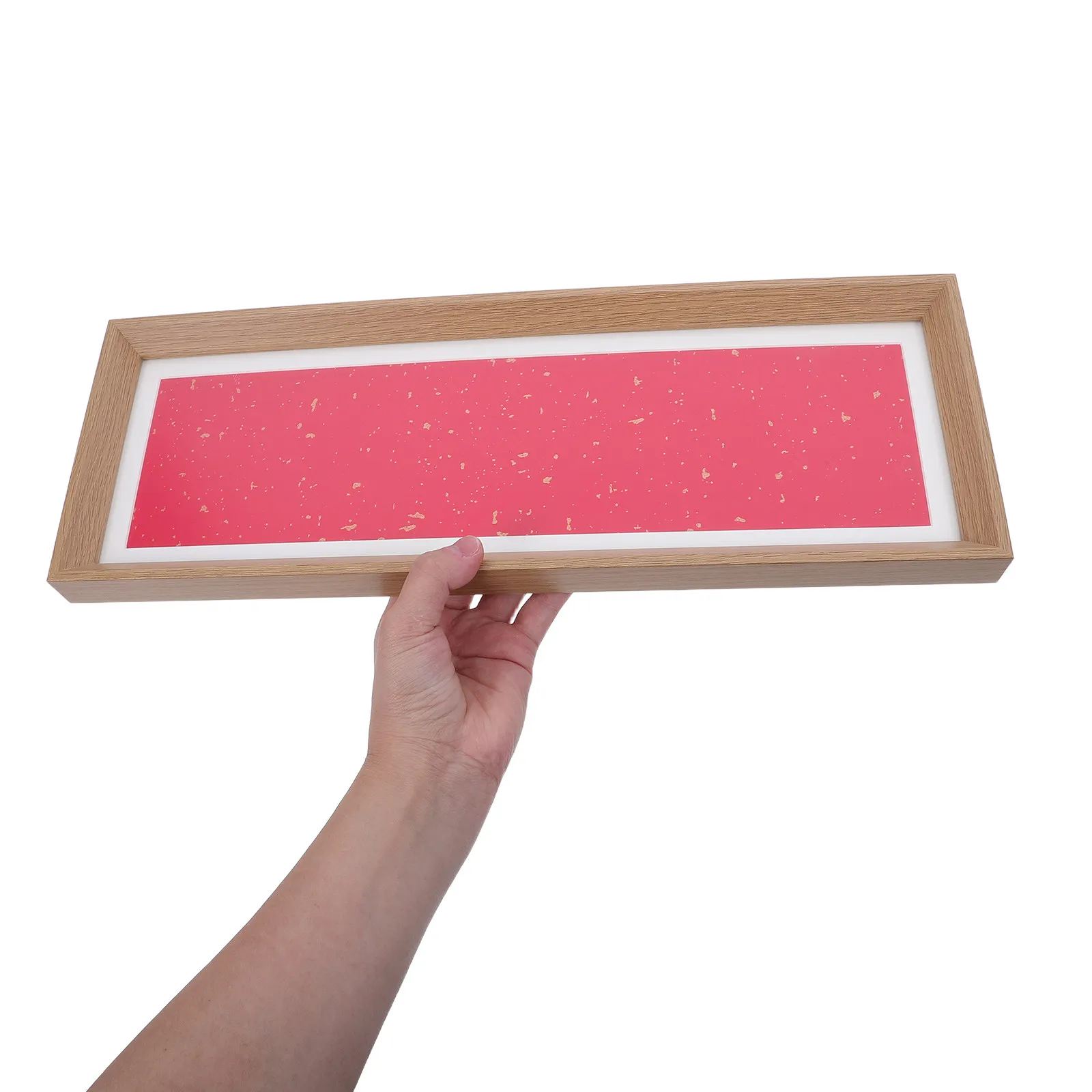 1Set Calligraphy Display Organizer Wooden Photo Frame with Blank Xuan Paper Tabletop Stand for Chinese Brush Writing Art Office