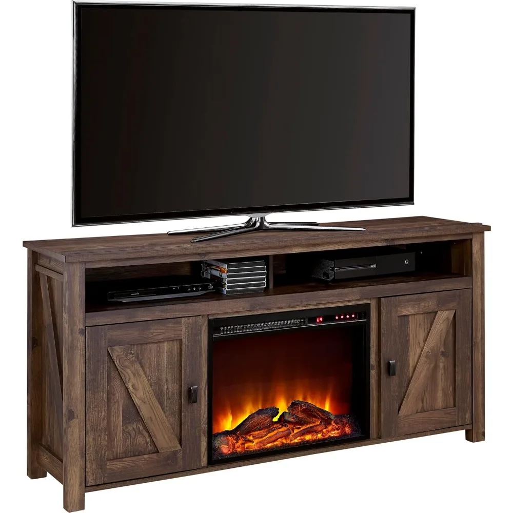 

Rustic Style Electric Fireplace Media Console for 60-Inch TVs
