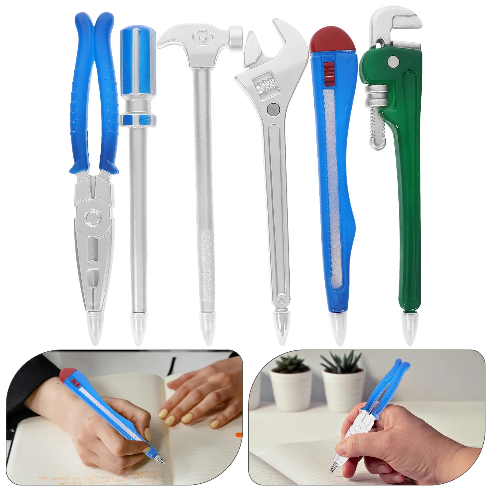

6Pcs Fun Tool Pens Set Smooth Writing Material Creative Design Ideal for Students Office Home Pens Pencil