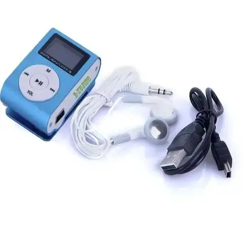 Mini Mp3 Player Cube Clip-type Display Rechargeable Portable Music Speaker With Earphone Usb Cable TF-Card Micro SD Card 32GB