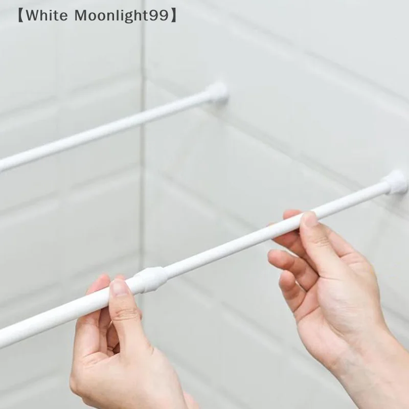 [أبيض] 30-90 سنتيمتر قضيب ستارة قابل للتعديل الربيع محملة للتمديد أقطاب تلسكوبية الحمام بار دش لا الحفر قضبان معلقة