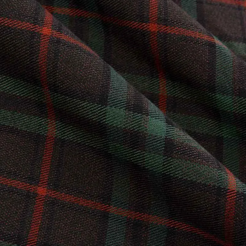 

Elastic fabric twill checkered woven shirt polyester uniform