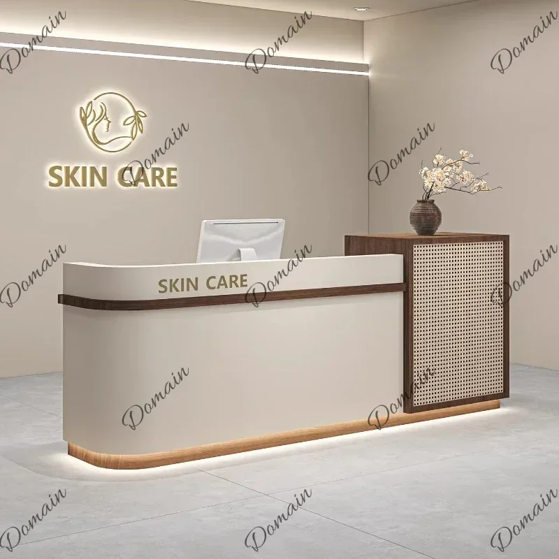XX Computer Desk Office Table Bureaux De Travail Designer Furniture Rattan Weaving Tables Reception Desks Counter Customer Cente