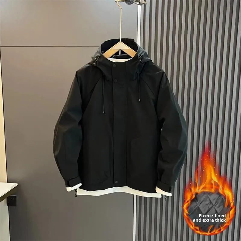 

Net Picture Original Quali 96030 een Bla M to 3XL Loose Fit Polyester Fiber Hooded Youthful ular Long Sve Warm Coat