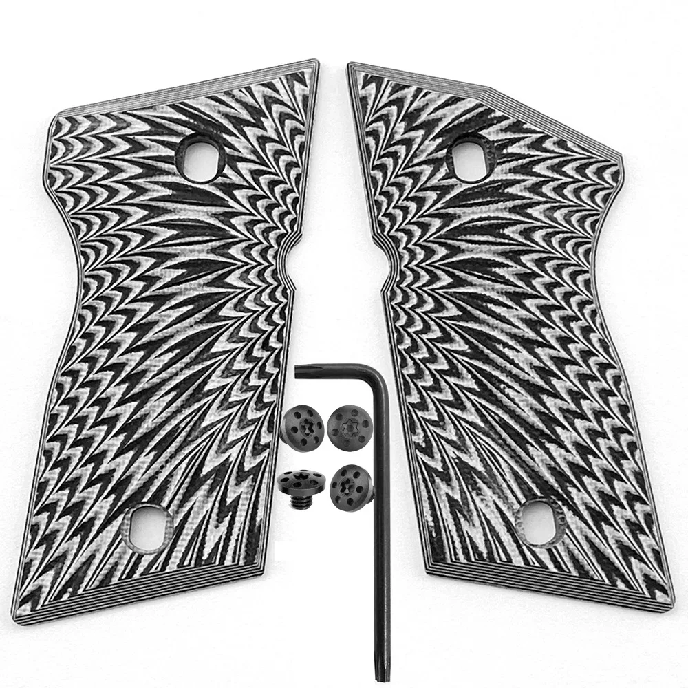 A Pair Sunburst Texture G10 Grips CNC Tactical Non-slip DIY Shank for CZ 2075 RAMI Screws Included