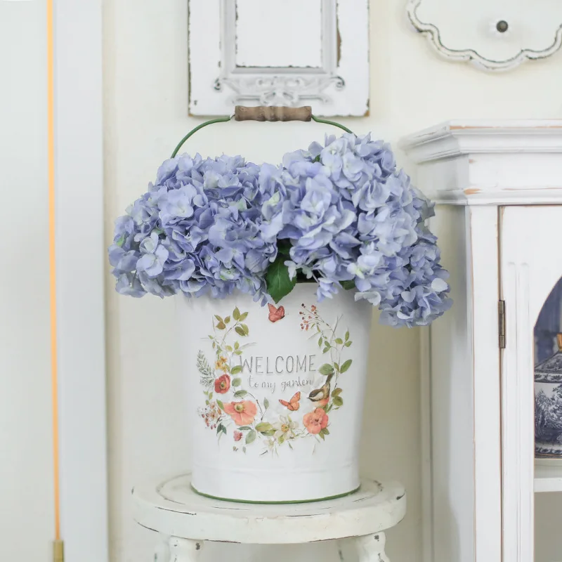 Wake flower bucket bucket retro wrought iron bubble arrangement shop household utensils decorative