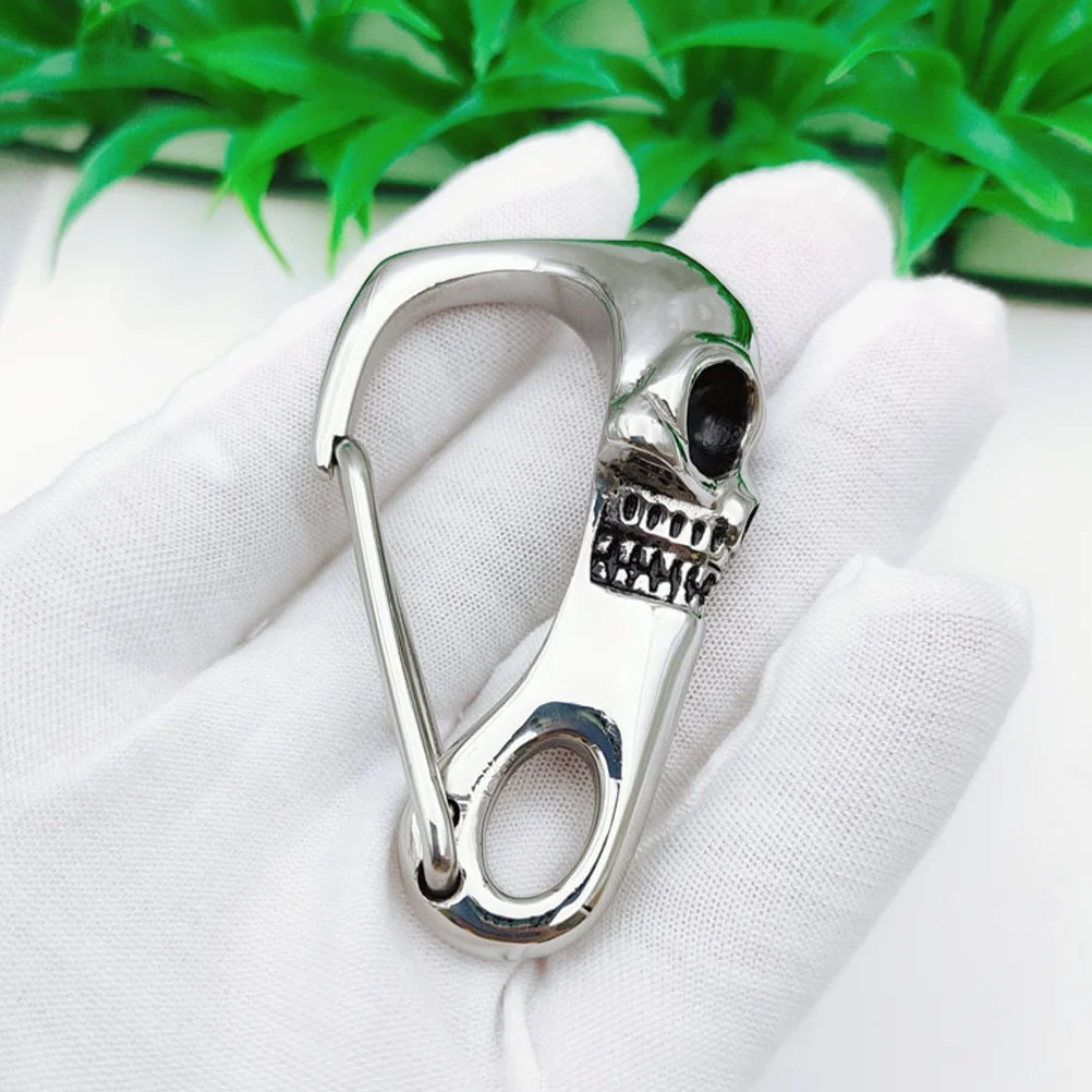 Goth Skull Keychain The Carabiners Clips Hook Keychains Stainless Steel Small Dad While Wallet