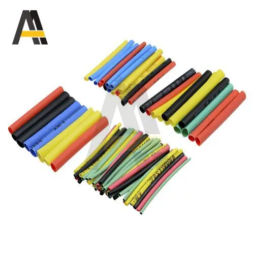 328PCS 크기 5 색 여러 가지 빛깔의 폴리올레핀 2:1 할로겐 프리 열 수축 튜브 조합 슬리브 포장 튜브 샘플 팩