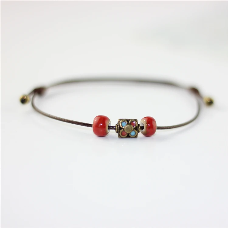 National Wind Restoring Ancient Ways Is The High Temperature Glaze Ceramic Handmade Trinkets Women\'s Fashion  Bracelets #1737